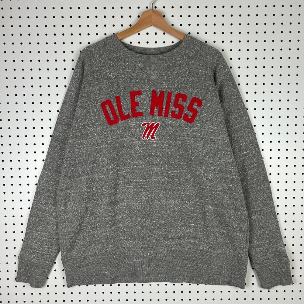 Ole Miss Rebels Champion Crewneck XL Women's Gray Sweatshirt Soft Terry Y2K